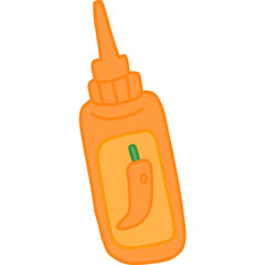 chili sauce bottle hand draw