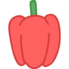 red bell pepper hand draw