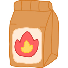 Charcoal bag for barbecue hand draw