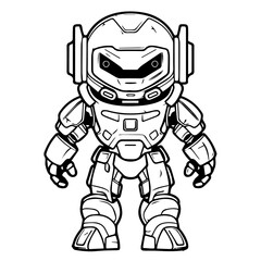 Sleek and futuristic full-body robot with a polished metallic exterior, powerful presence, embodying advanced technology and innovation.