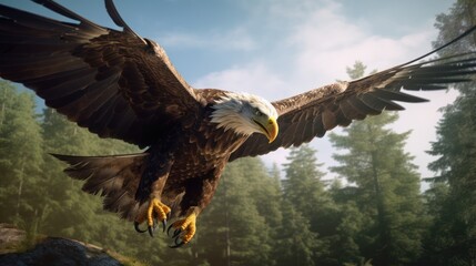 bald eagle in flight