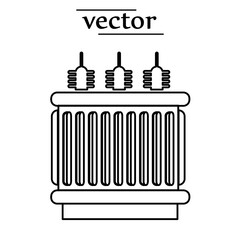 Electric transformer icon vector illustration on white background.