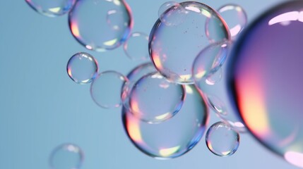 3d render, abstract background with translucent soap bubbles, wallpaper with glass balls, Generative AI