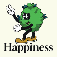 Happiness With Weed Groovy Character design