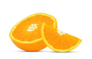 Slices of orange fruit isolated on transparent background. PNG