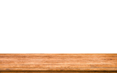 Empty wooden board, isolated background