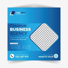 Digital marketing live webinar and corporate social media post template	