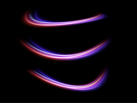 Neon light.Motion speed light lines.Colorful wave effect.Squiggle.Swirl curve effect.