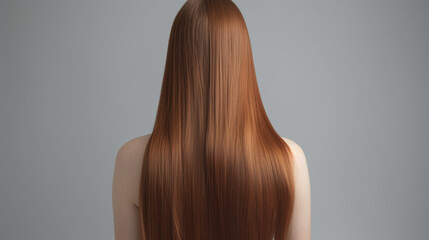 Naklejka premium Female with straight, smooth and shiny, silky hair. Generative AI