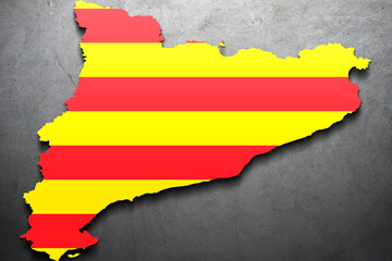 Bandera en Mapa de Cataluña