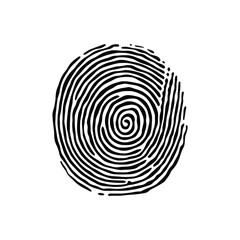 Fototapeta na wymiar Fingerprint, secure security logo. Icon on white background. Vector illustration