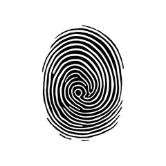 Fingerprint, secure security logo. Icon on white background. Vector illustration
