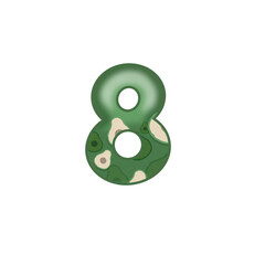 key isolated on white. Number 8. Number set element. Illutration.
