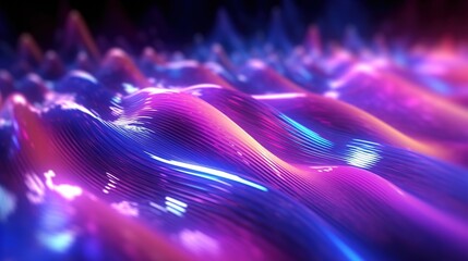 Obraz na płótnie Canvas Abstract Futuristic Background with pink blue glowing neon moving high-speed wave lines and bokeh light, data transfer concept, Fancy wallpaper, AI generative