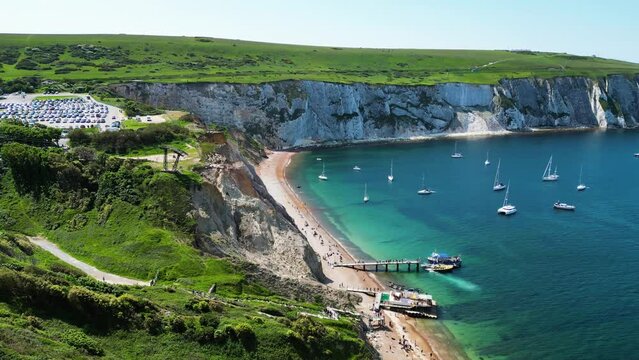 Needles beach, Isle of Wight, UK 2023 - Flying around the chairlift