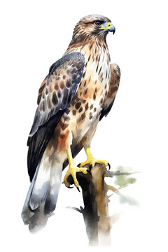 recommend clip art: hawk watercolor clipart cute isolated on white background