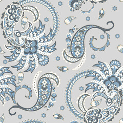 paisley seamless Vector pattern. batik style background