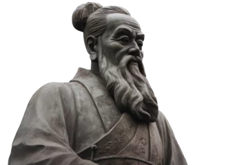 Fotobehang Illustration of Confucius Statue. Confucius was a Chinese philosopher and politician of the Spring and Autumn period who is traditionally considered the paragon of Chinese sages. © TungYueh