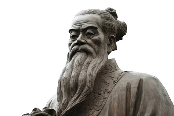 Illustration of Confucius Statue. Confucius was a Chinese philosopher and politician of the Spring and Autumn period who is traditionally considered the paragon of Chinese sages. - obrazy, fototapety, plakaty
