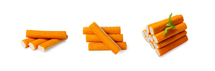 Crab Stick Isolated, Orange Crabstick Closeup, Crabmeat Food, Crabmeat Fish Sticks, Crab Sticks