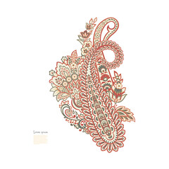 Damask Paisley Floral oriental vector Isolated Pattern
