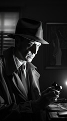 noir detective black and white retro