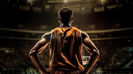 Fototapeta na wymiar Basketball Player, Generative AI, Illustration