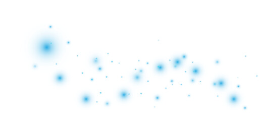 Blue glitter wave abstract illustration. Blue stars dust trail sparkling particles isolated on transparent background. Magic concept. PNG.