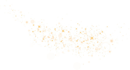 Fototapeta na wymiar Golden glitter wave abstract illustration. Golden stars dust trail sparkling particles isolated on transparent background. Magic concept. PNG.