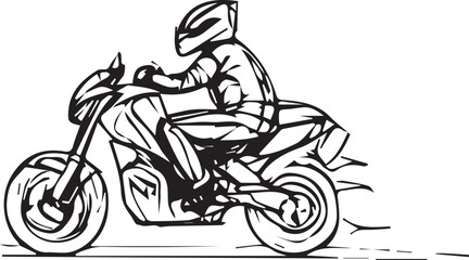 silhouette of a biker. silhouette of a motorcycle