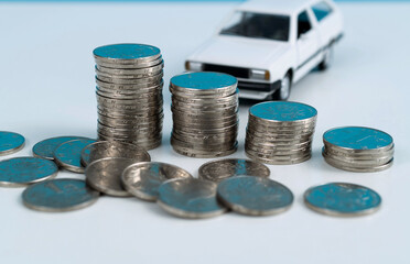 Car model with stacks coin