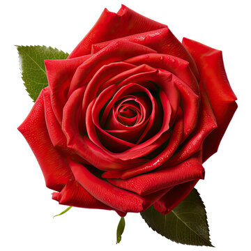 Red Rose flower , transparent background, PNG ,Generative AI