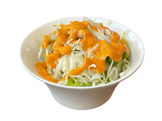 ドレッシングのかかったサラダ