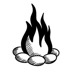 Bonfire hand drawing 