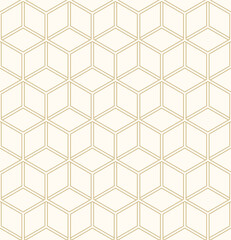 Luxury gold background pattern seamless geometric line hexagon abstract design vector. Christmas background vector.