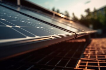 solar electric power panels close up vew, ai tools generated image