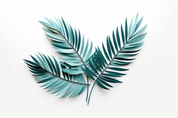 decorative composition with paper cut tropical leaves, ai tools generated image
