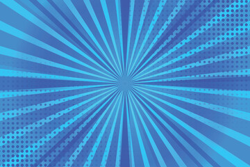 Retro comics style abstract blue background
