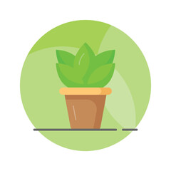 Outdoor decorative plant, an icon of plant pot in trendy style, ready to use vector