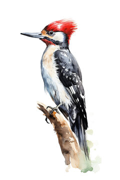 recommend clip art: woodpecker bird watercolor clipart cute isolated on white background