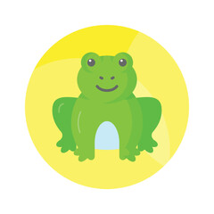 An amazing vector of frog in editable style, isolated on white background