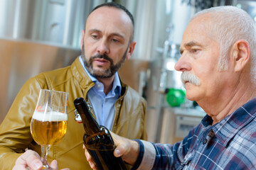 tasting different craft beer with froth