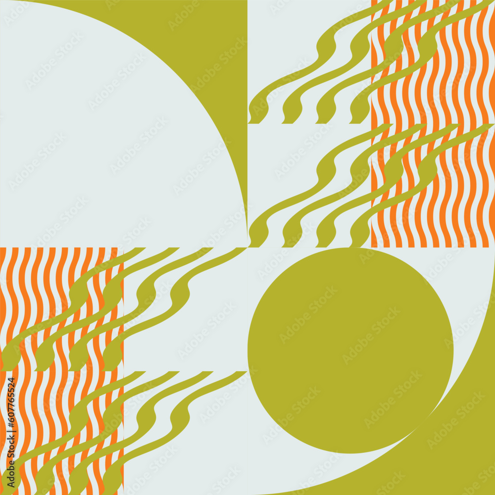 Fototapete modern abstract geometric vector seamless pattern with simple elements and shapes like circle, squar