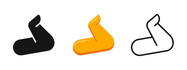 Fried chicken wings vector set. Chicken wing silhouette, barbecue wings icon