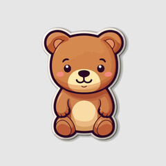 Obraz na płótnie Canvas Bear in logo cartoon style. 2d vector illustration in acon style. Minimalist sticker design super cute baby