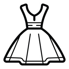 Woman Dress Flat Icon Isolated On White Background