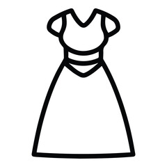 Woman Dress Flat Icon Isolated On White Background