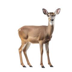Female deer isolated on white created with Generative AI