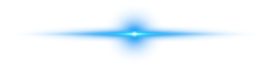 Blue horizontal lens flares. Laser beams, horizontal light rays. Beautiful light flares. Glowing streaks on transparent background. Glowing stripes. Luminous abstract sparkling. Laser beams. PNG.