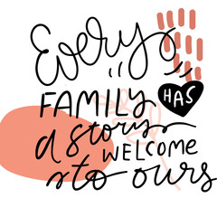 Hand lettering illustration. Home poster. home sweet home. Vector abstract background